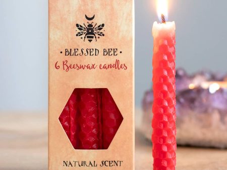 Blessed Be Red Beeswax Chime Candles - 6 Pack Online Hot Sale