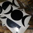 Triple Moon Black Sticker   Decal 4 inch For Discount