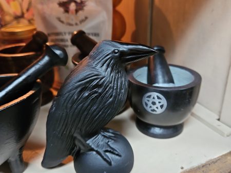 Obsidian Carved Raven   Crow Spirit Animal Online now