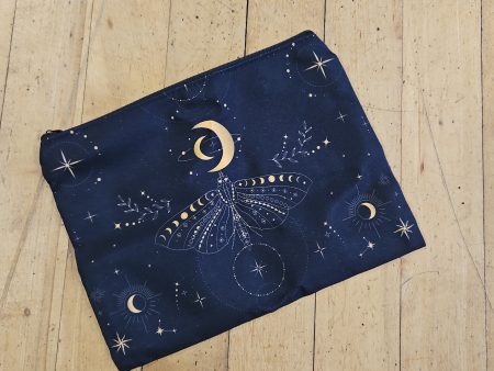 Zippered Tarot Bags - Lunar Moth And Moon (Black) Online Sale