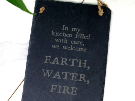 Kitchen Witch Elemental Slate Hanging Sign 10  Sale