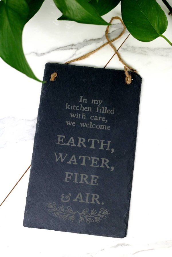 Kitchen Witch Elemental Slate Hanging Sign 10  Sale