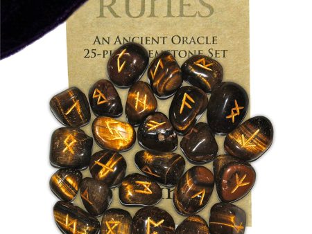 Tiger Eye Gemstone Runes - Starlinks Gifts on Sale