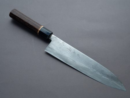 Nakaya Heiji - Semi-Stainless - Nashiji - 240mm Gyuto - Burnt Chestnut Handle Online now