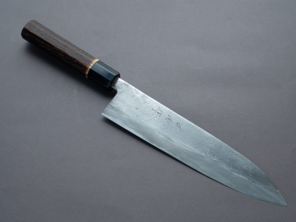 Nakaya Heiji - Semi-Stainless - Nashiji - 240mm Gyuto - Burnt Chestnut Handle Online now