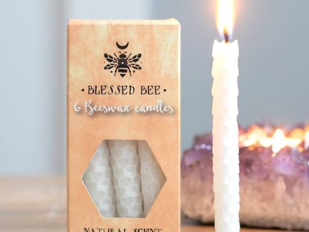 Blessed Be White Beeswax Chime Candles - 6 Pack Hot on Sale