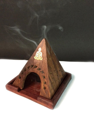 Vrinda Pyramid Wooden Back Flow Cone Burner Supply