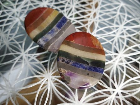 Charka Palm Worry Stone - Layered Chakras For Sale