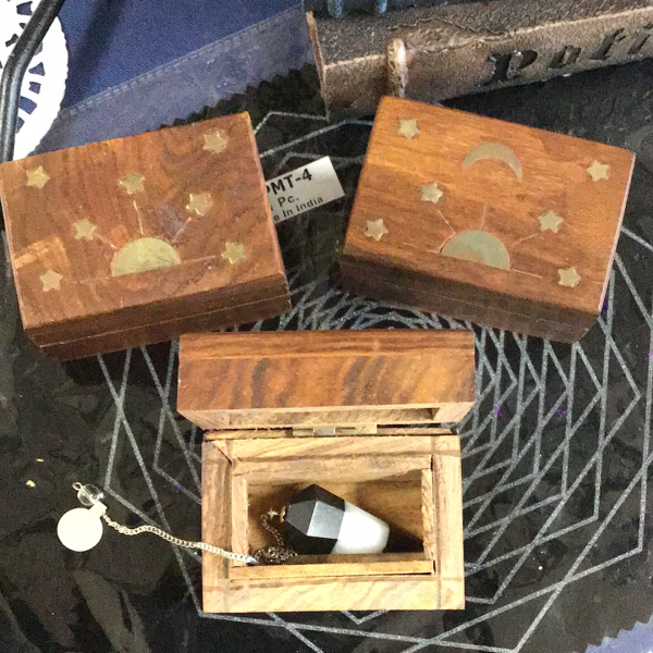 Celestial Wood Box with Brass Inlay - Various Hot on Sale