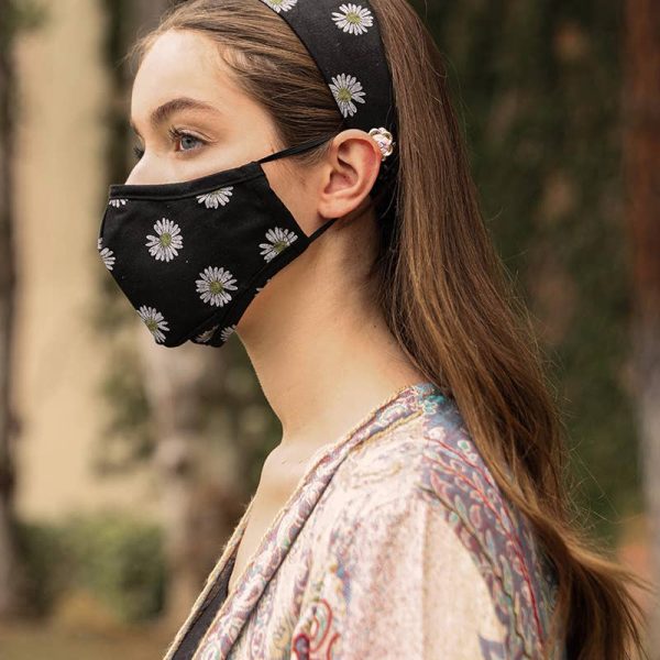 Floral Bandana Headband and Face Mask Set Discount