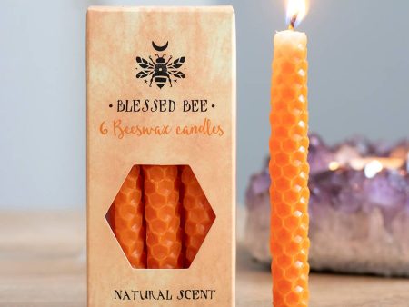 Blessed Be Orange Beeswax Chime Candles - 6 Pack Online Hot Sale