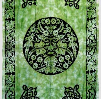 Bed Spread Tapestry - Green Man 72” by 108” Online