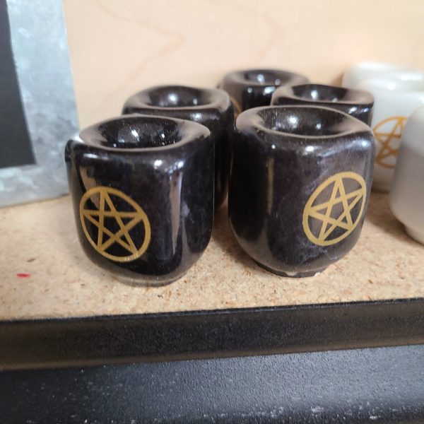 Pentacle Ceramic Chime Holders - Black and White Styles Online now