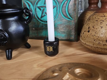 Ceramic Chime Holders - Black Triple Moon Goddess Online Hot Sale