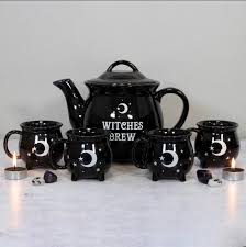 Witches Brew Ceramic Cauldron Tea Set - Tea Pot and Cauldron Mugs Sale