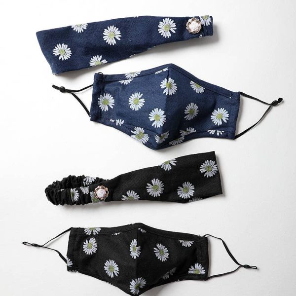 Floral Bandana Headband and Face Mask Set Discount