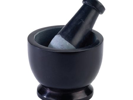 Black Soapstone Mortar & Pestle 3  Online