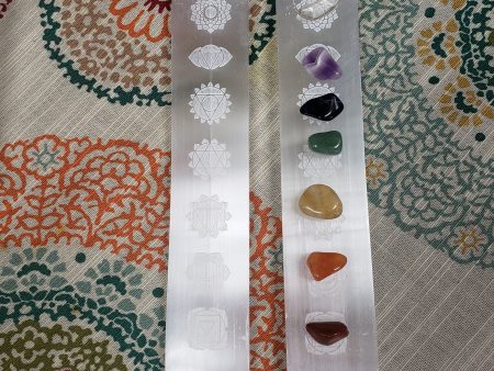 Selenite Platform Engraved Chakras Sale