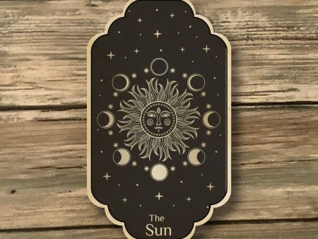 Handcrafted Sun Tarot Card Wood Magnet Cheap