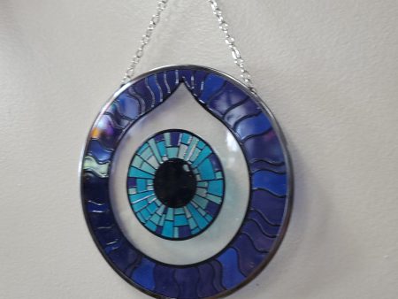 Mosaic Evil Eye Glass Suncatcher 6  Cheap