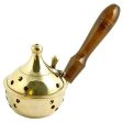 Brass Censer Burner with Wooden Handle - 6 L, 3 H Online now