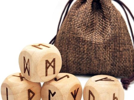 Elder Futhark Rune Wooden Dice Hot on Sale