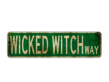 Wicked Witch Way Metal Tin Street Sign 15.75 × 3.94  Hot on Sale