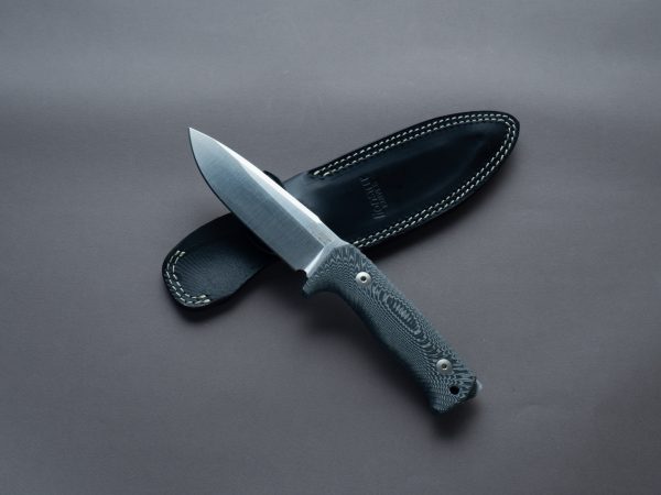 lionSTEEL - Fixed Blade - T5 - Niolox - 125mm - Black Micarta Handle - Leather Sheath Online Sale