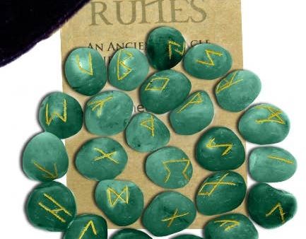 Green Aventurine Gemstone Runes - Starlinks Gifts on Sale