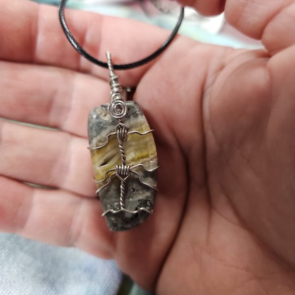 Wire Wrapped Bumble Bee Jasper Necklace For Discount