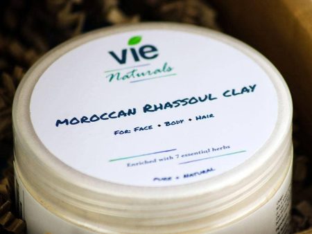 Vie Naturals Moroccan Hammam Rhassoul with a Coconut Spoon Online now