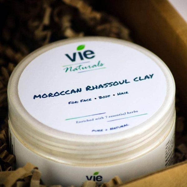 Vie Naturals Moroccan Hammam Rhassoul with a Coconut Spoon Online now