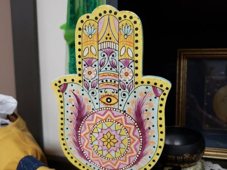 Hand Painted Hamsa Wall Decor   Plaque Online