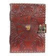 Evil Eye Leather Journal withTiger Eye Stone and Latch 5 x 7   Online