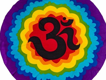 Round Cotton OM Chakra Tapestry on Sale