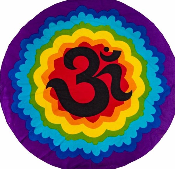 Round Cotton OM Chakra Tapestry on Sale