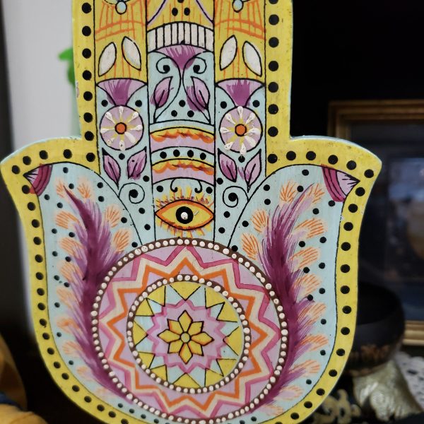 Hand Painted Hamsa Wall Decor   Plaque Online