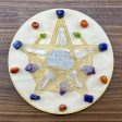 Celtic Pentagram Moon Crystal Grid   Altar Tile Cheap