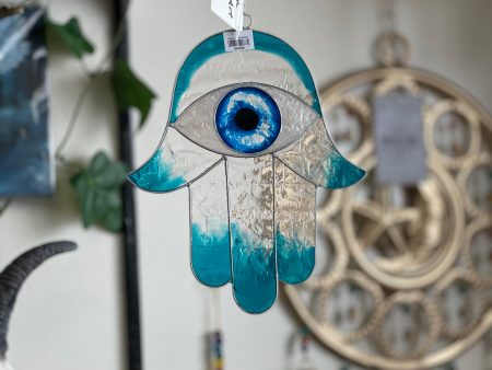 Hamsa with Evil Eye Stainglass Suncatcher Supply