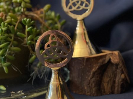 Triquetra Symbol Brass Altar Bell - 4 H Sale