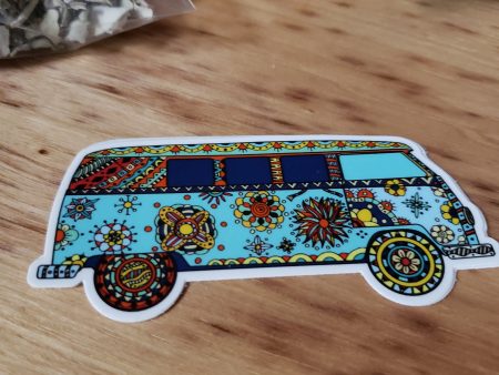 Hippie Wagon Sticker For Sale