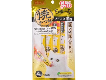 3 FOR $15: Ciao Grilled Skipjack Tuna & Dried Bonito Liquid Cat Treat 48g Online Sale