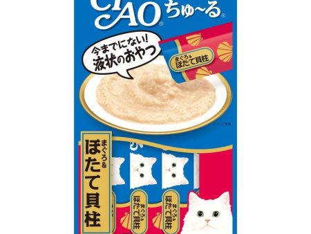 3 FOR $15: Ciao ChuRu White Meat Tuna & Scallop Liquid Cat Treat 56g Online Sale